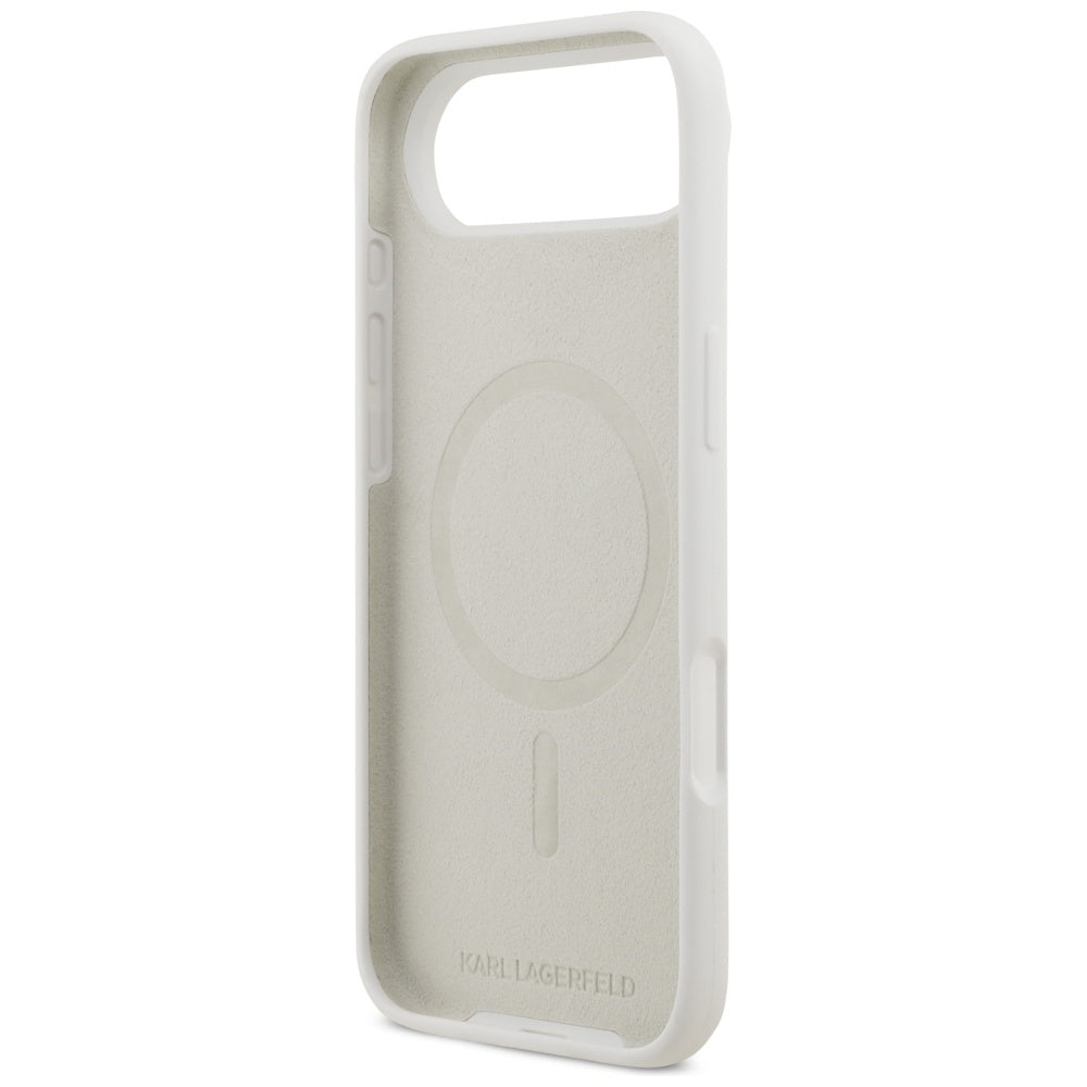 Husa pentru Apple iPhone 17 Air, Karl Lagerfeld, Sketch and Logo Karl, Alba