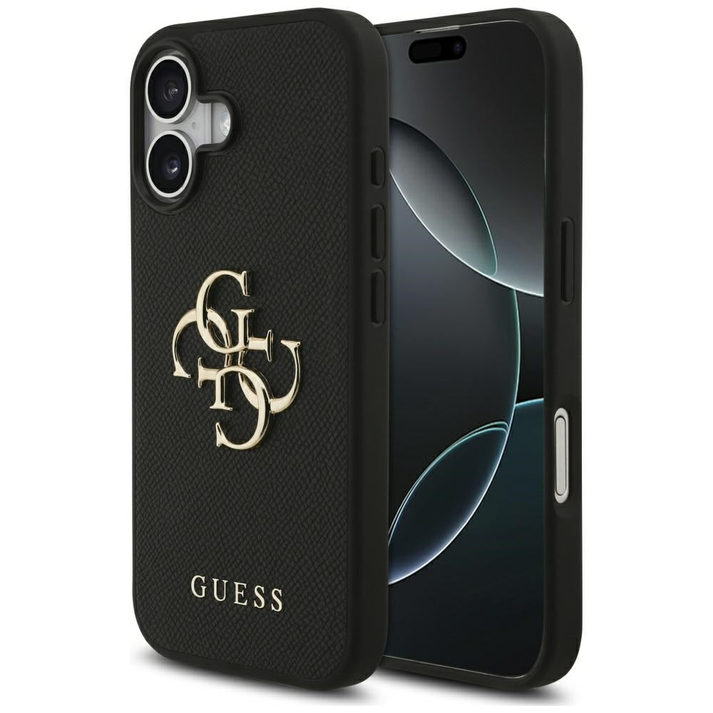 Husa pentru Apple iPhone 17, Guess, 4G Grained Big and Classic Logo, Neagra