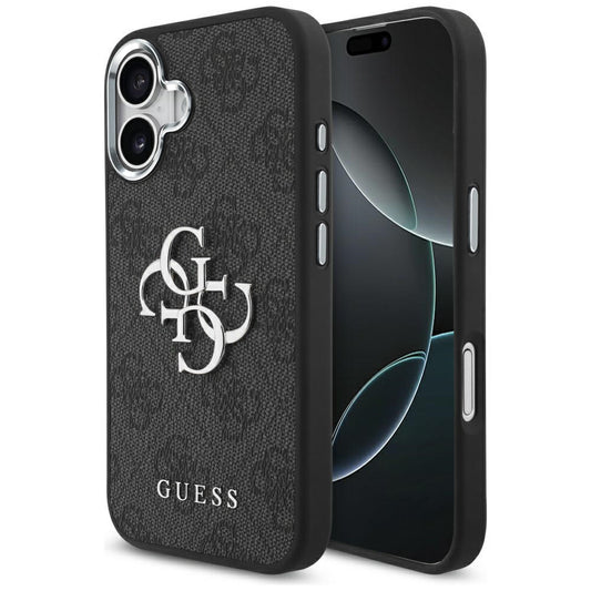 Husa pentru Apple iPhone 17, Guess, Big 4G Logo Classic, Neagra Argintie