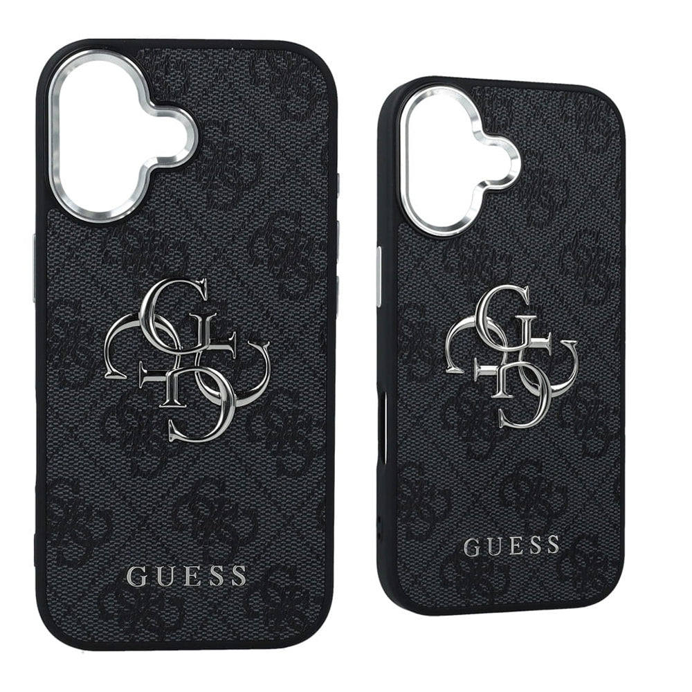 Husa pentru Apple iPhone 17, Guess, Big 4G Logo Classic, Neagra Argintie