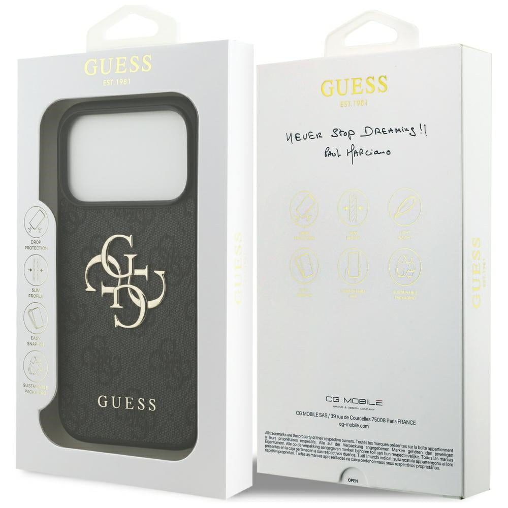 Husa pentru Apple iPhone 17 Pro, Guess, 4G Big Logo, Neagra