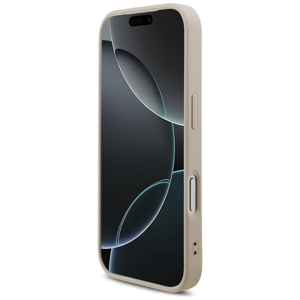 Husa pentru Apple iPhone 17 Pro, Guess, 4G Classic Logo with Strap, Roz