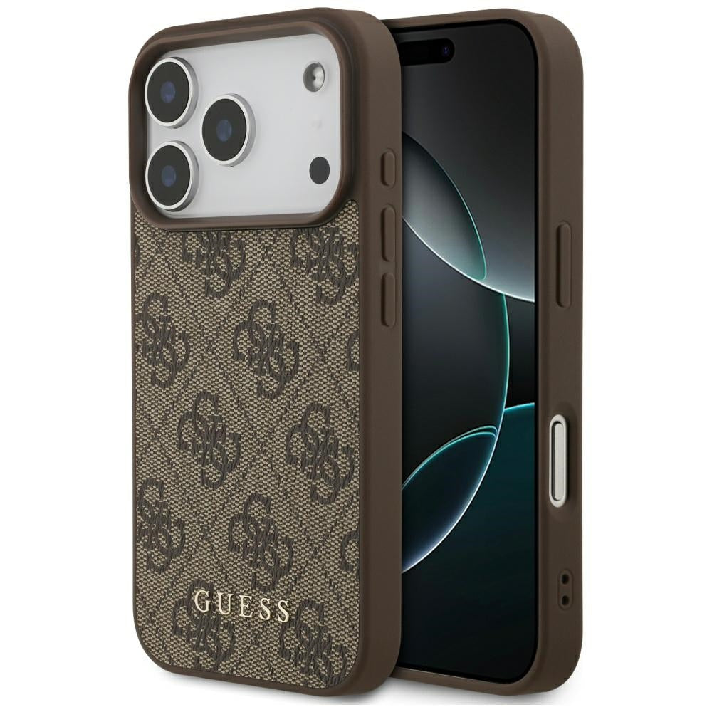 Husa pentru Apple iPhone 17 Pro, Guess, 4G Classic, Maro