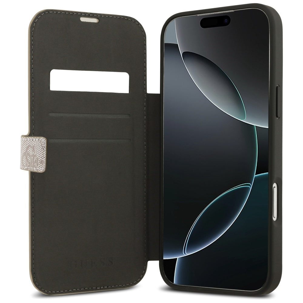 Husa pentru Apple iPhone 17 Pro, Guess, 4G Metal Logo, Roz