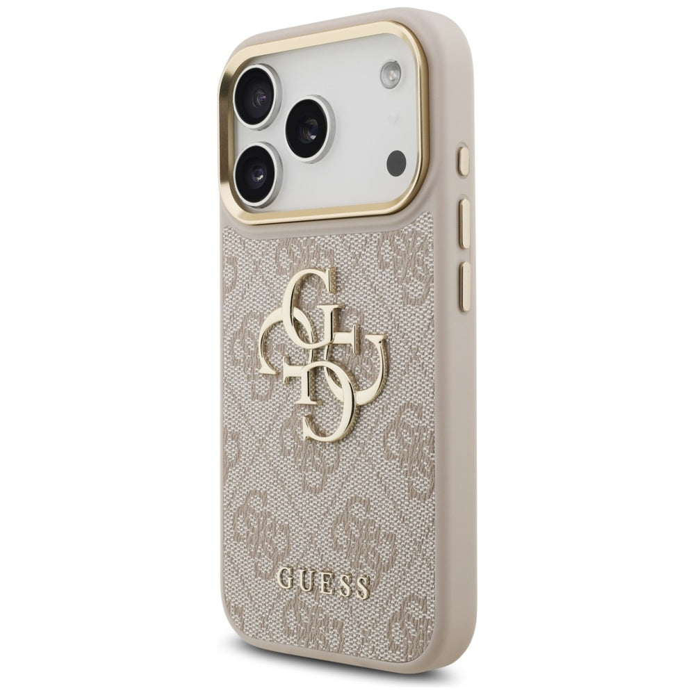 Husa pentru Apple iPhone 17 Pro, Guess, Big 4G Classic Logo with Big Strap, Roz