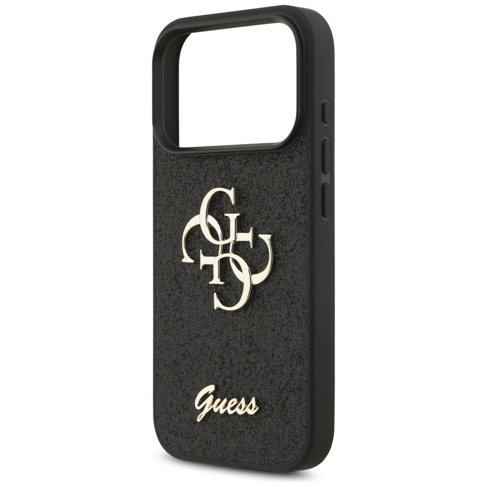 Husa pentru Apple iPhone 17 Pro, Guess, Fixed Glitter Big 4G, Neagra