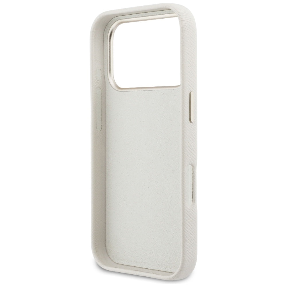 Husa pentru Apple iPhone 17 Pro, Guess, Resin Logo, Bej