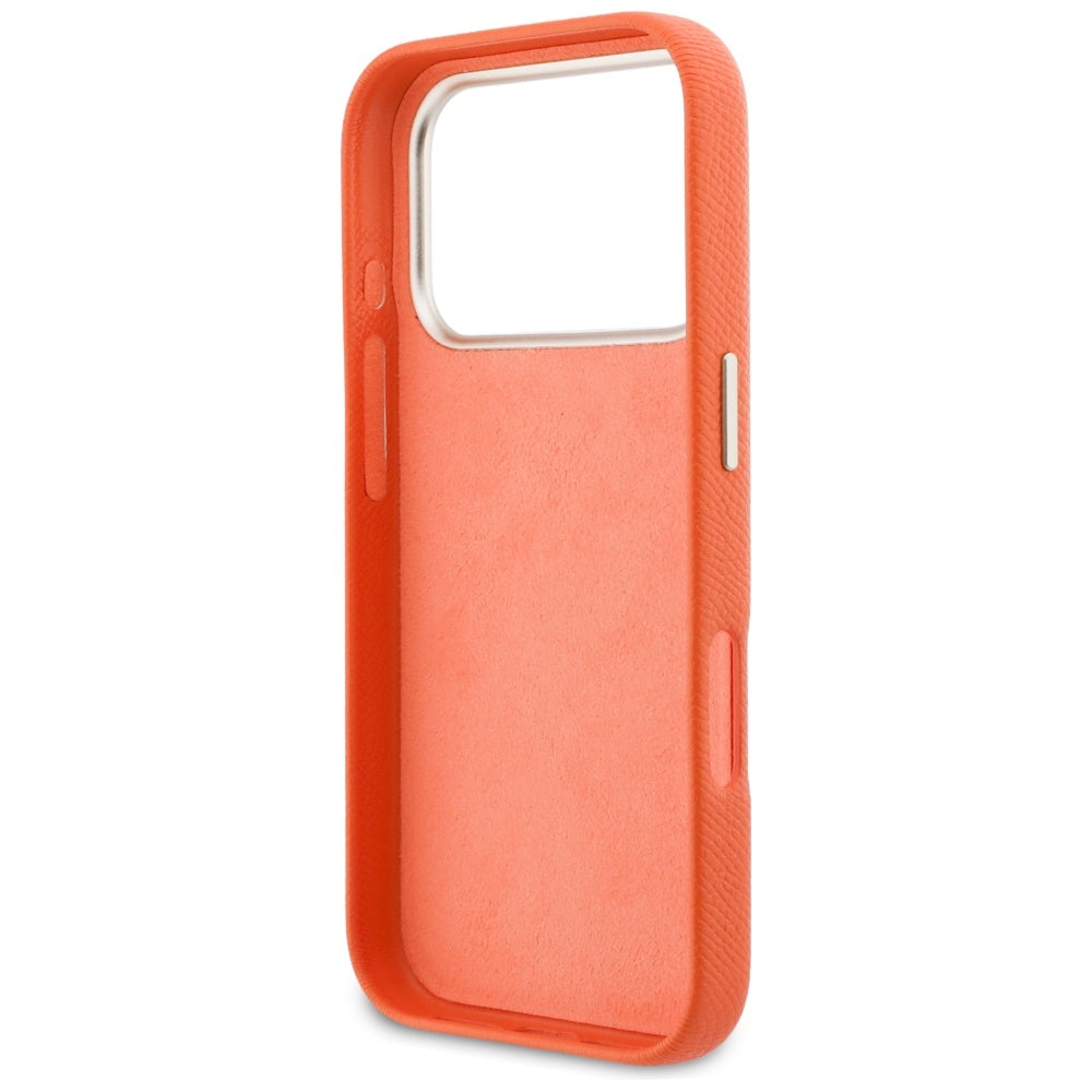 Husa pentru Apple iPhone 17 Pro, Guess, Resin Logo, Portocalie