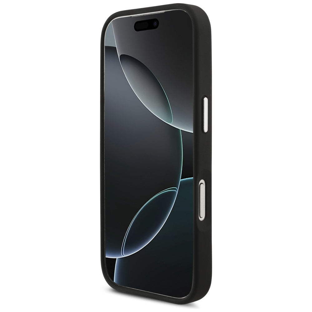 Husa pentru Apple iPhone 17 Pro, Karl Lagerfeld, Grained Karl & Choupette's Heads Pins and Logo, Neagra