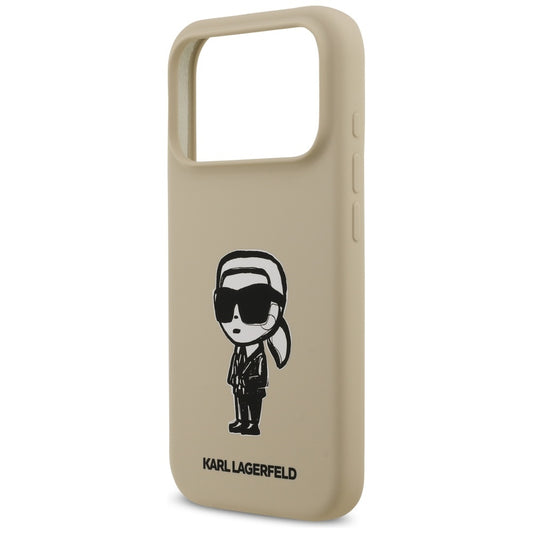 Husa pentru Apple iPhone 17 Pro, Karl Lagerfeld, Sketch and Logo Karl, Maro