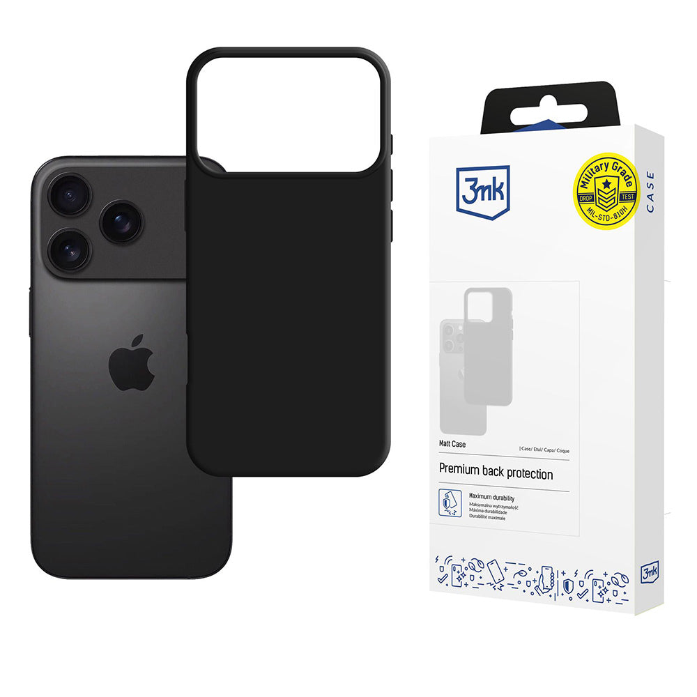 Husa pentru Apple iPhone 17 Pro Max, 3MK, Neagra Mata