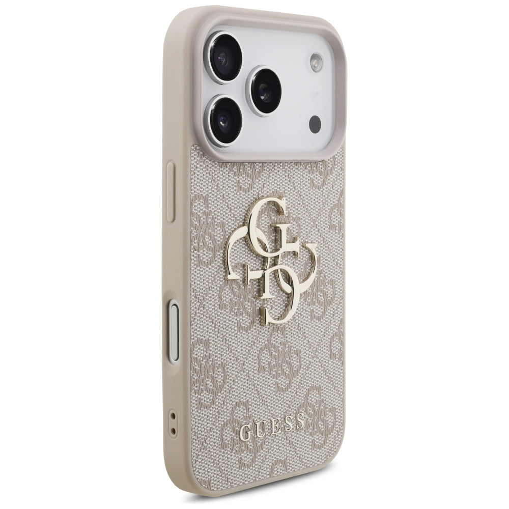 Husa pentru Apple iPhone 17 Pro Max, Guess, 4G Classic Logo with Strap, Roz