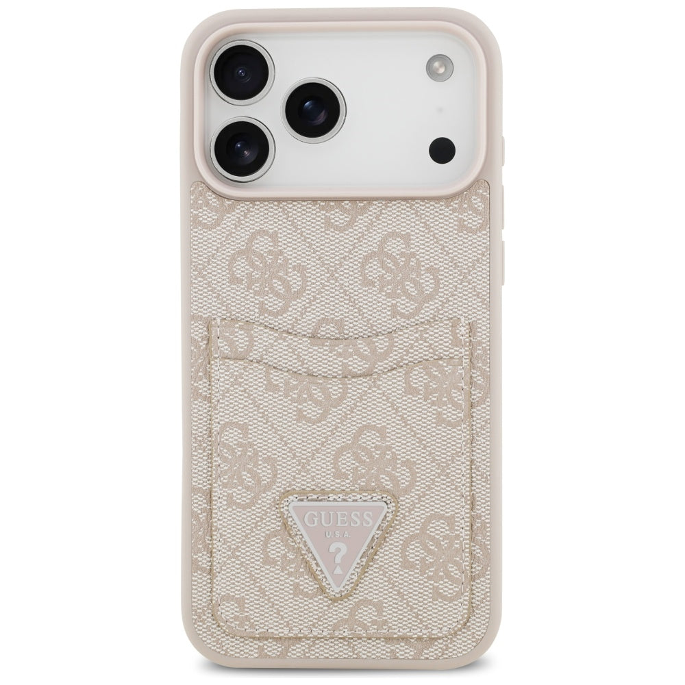 Husa pentru Apple iPhone 17 Pro Max, Guess, 4G Double Card Triangle, Roz