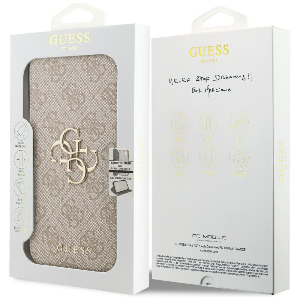 Husa pentru Apple iPhone 17 Pro Max, Guess, 4G Metal Logo, Roz
