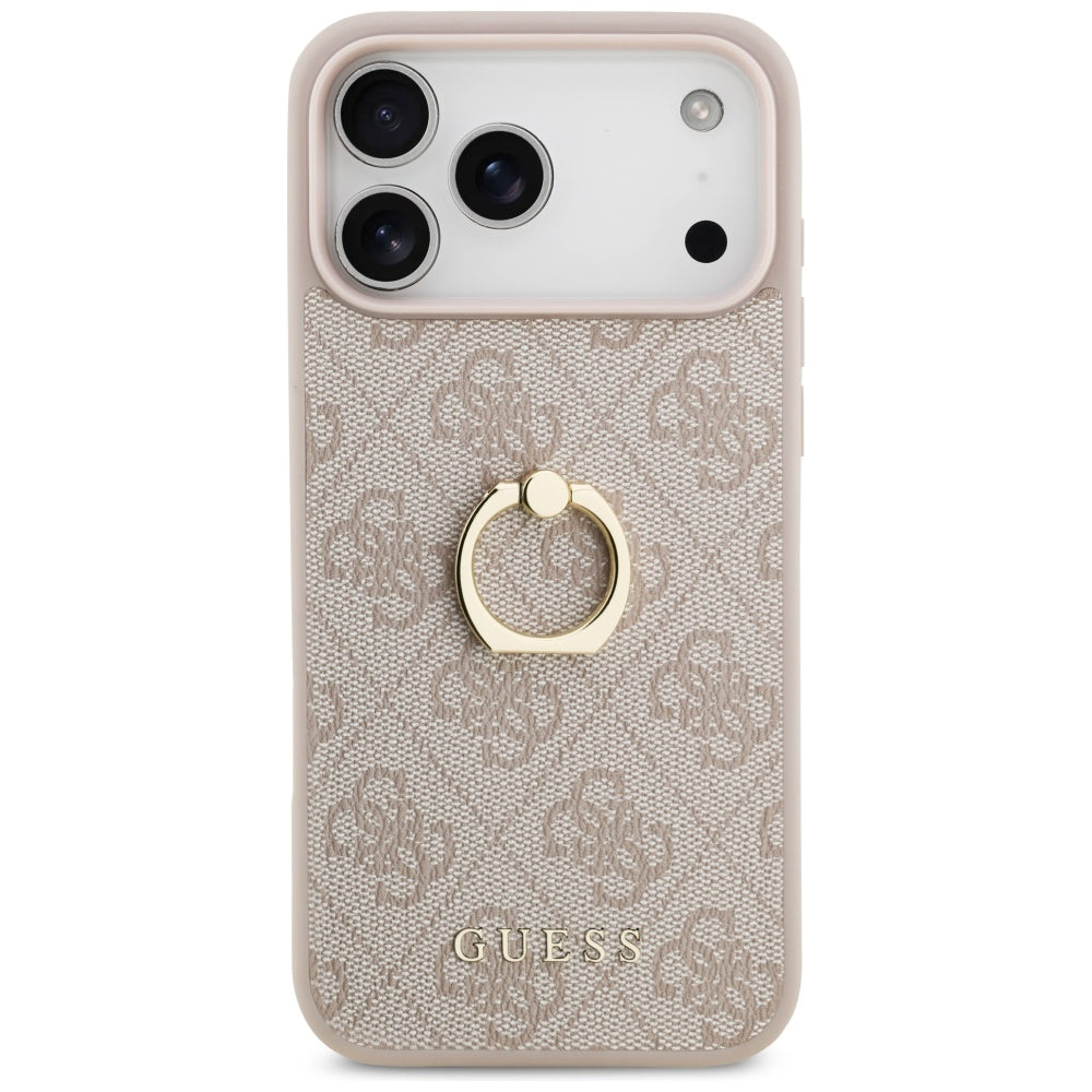 Husa pentru Apple iPhone 17 Pro Max, Guess, 4G Ring Stand, Roz