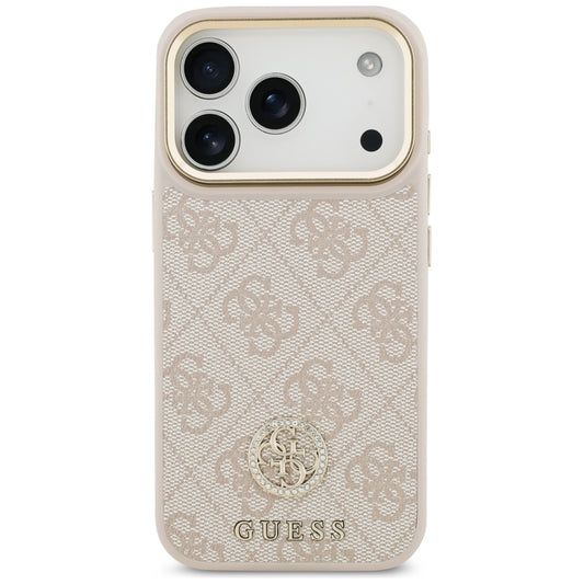 Husa pentru Apple iPhone 17 Pro Max, Guess, 4G Strass Logo and Big Strap, Roz