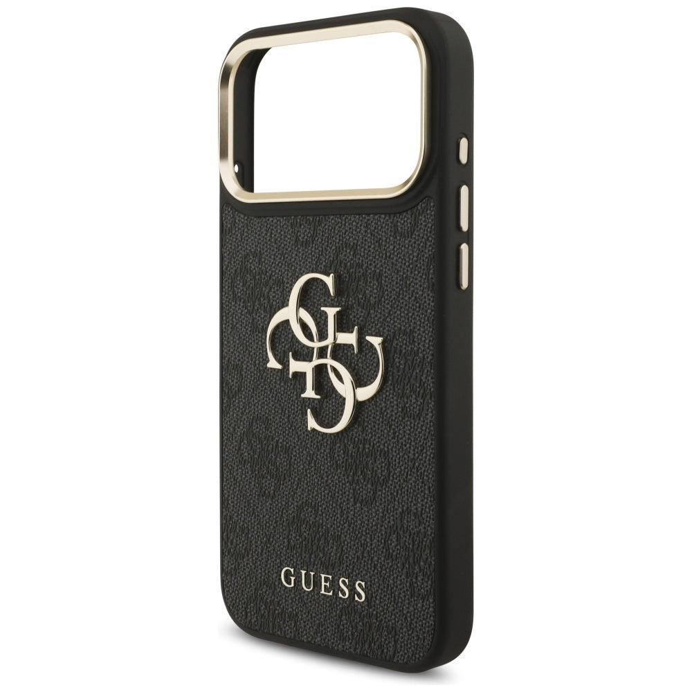 Husa pentru Apple iPhone 17 Pro Max, Guess, Big 4G Classic Logo with Big Strap, Neagra
