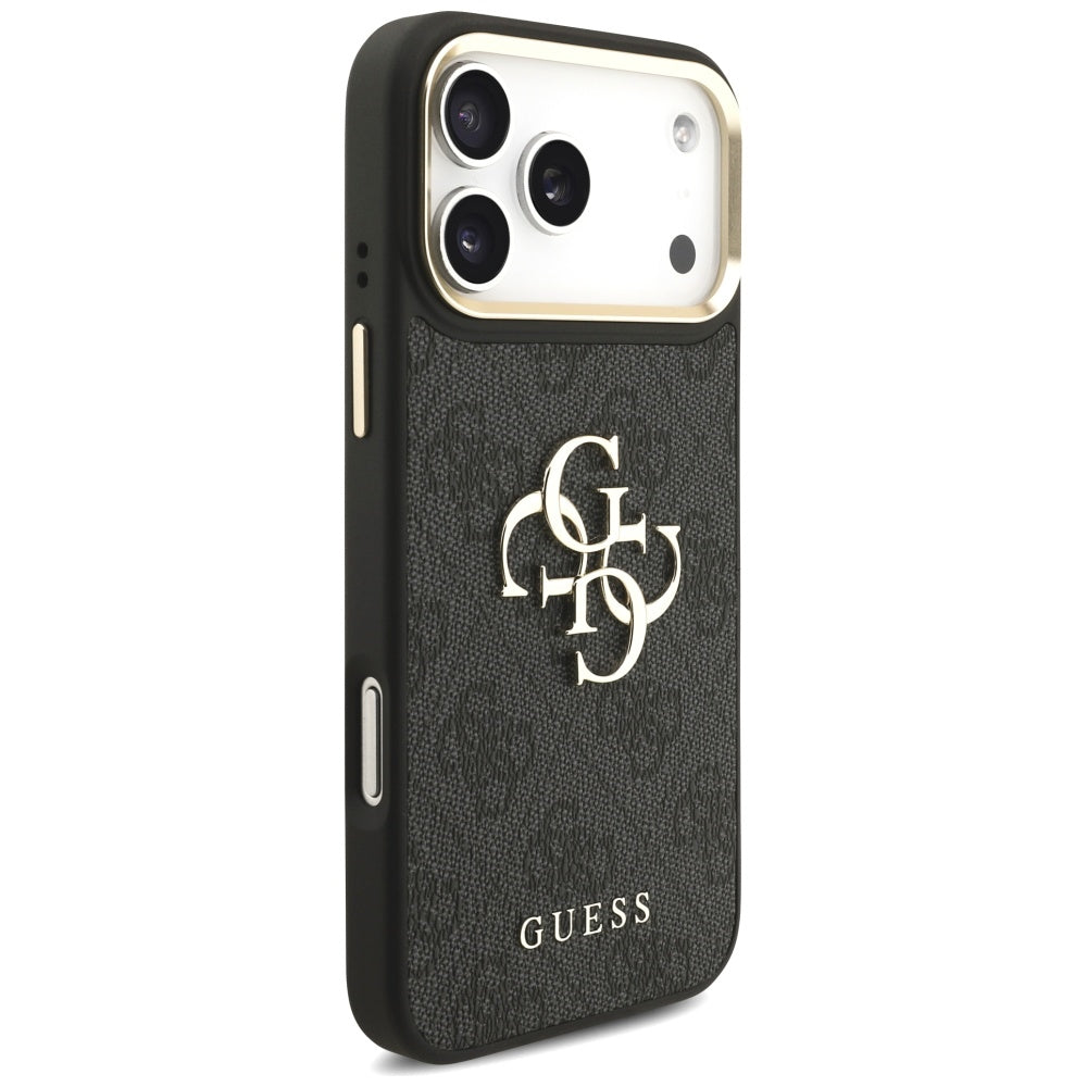Husa pentru Apple iPhone 17 Pro Max, Guess, Big 4G Classic Logo with Big Strap, Neagra