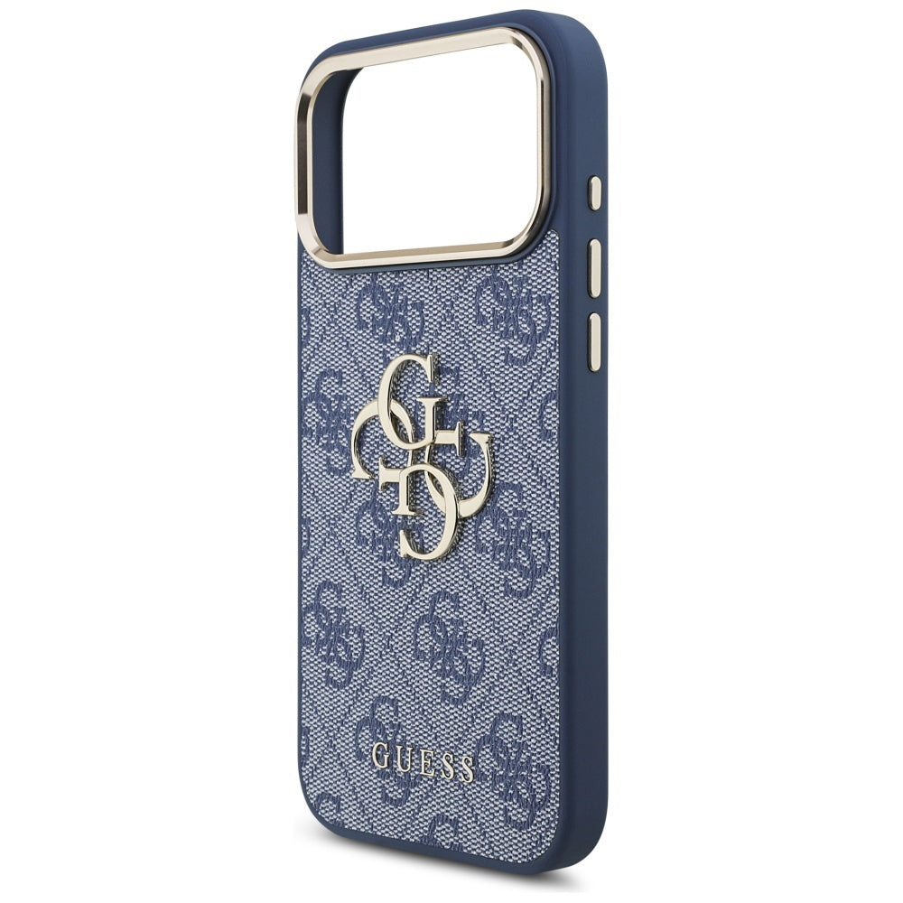 Husa pentru Apple iPhone 17 Pro Max, Guess, Big 4G Logo Classic, Albastra Aurie