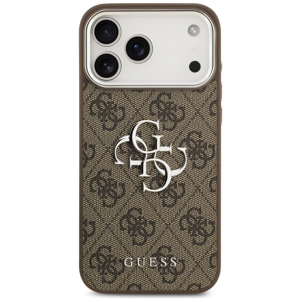 Husa pentru Apple iPhone 17 Pro Max, Guess, Big 4G Logo Classic, Maro Argintie