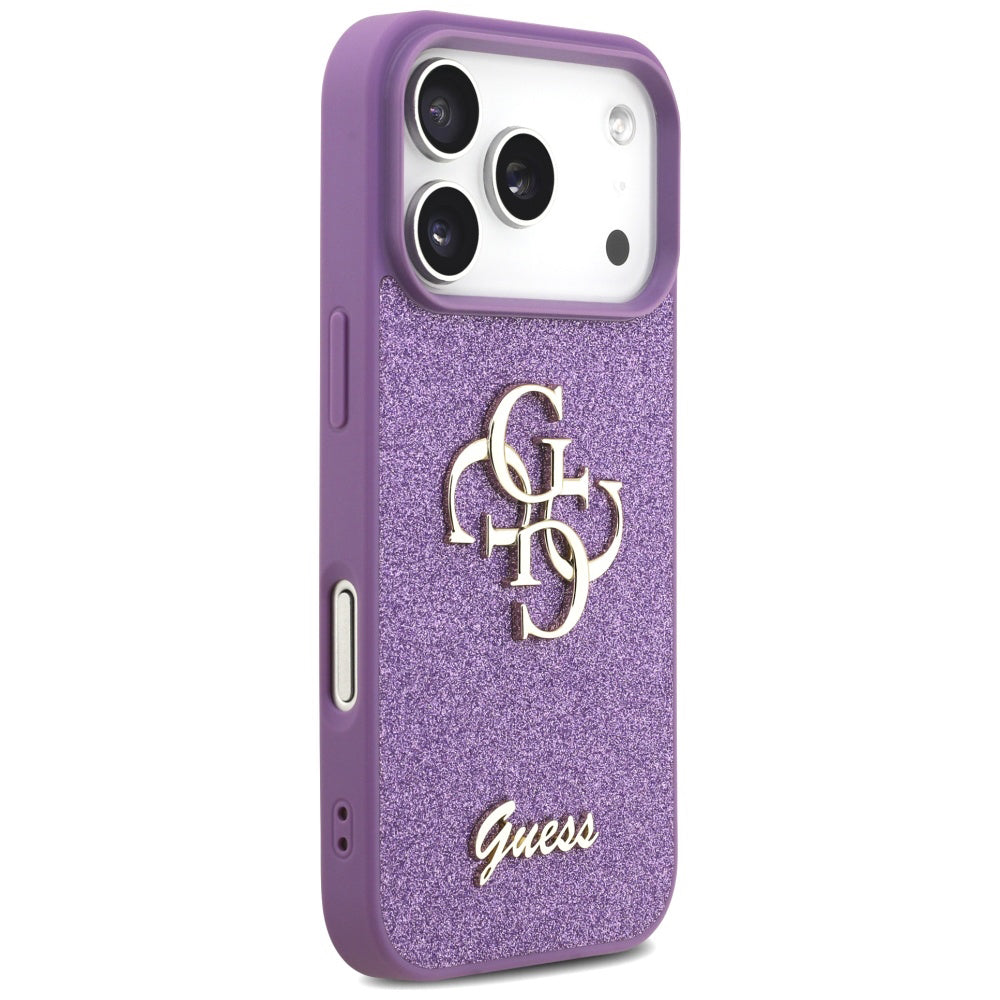 Husa pentru Apple iPhone 17 Pro Max, Guess, Fixed Glitter Big 4G, Mov