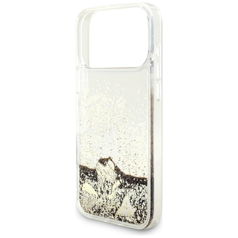 Husa pentru Apple iPhone 17 Pro Max, Guess, Liquid Glitter Charms, Aurie