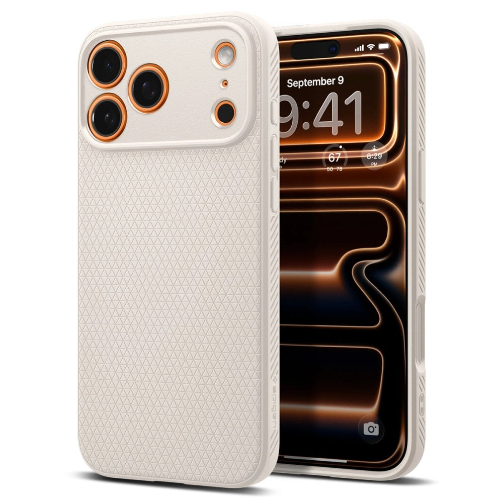 Husa pentru Apple iPhone 17 Pro Max, Spigen, Liquid Air, Bej