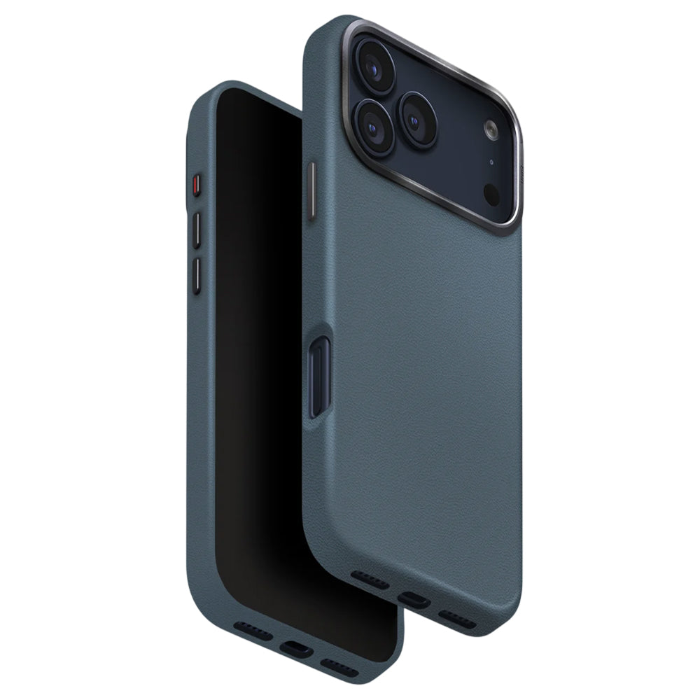 Husa pentru Apple iPhone 17 Pro, UNIQ, Lyden Leatherette, Albastra