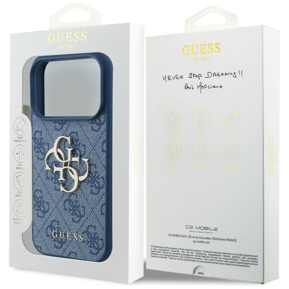 Husa pentru Apple iPhone 18 Pro / 17 Pro, Guess, 4G Big Logo, Albastra