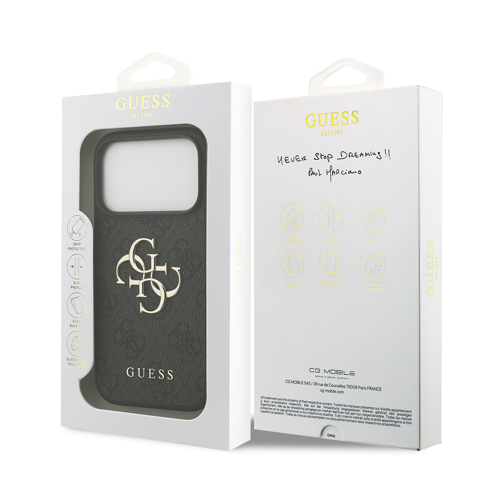 Husa pentru Apple iPhone 18 Pro / 17 Pro, Guess, 4G Big Logo, Neagra