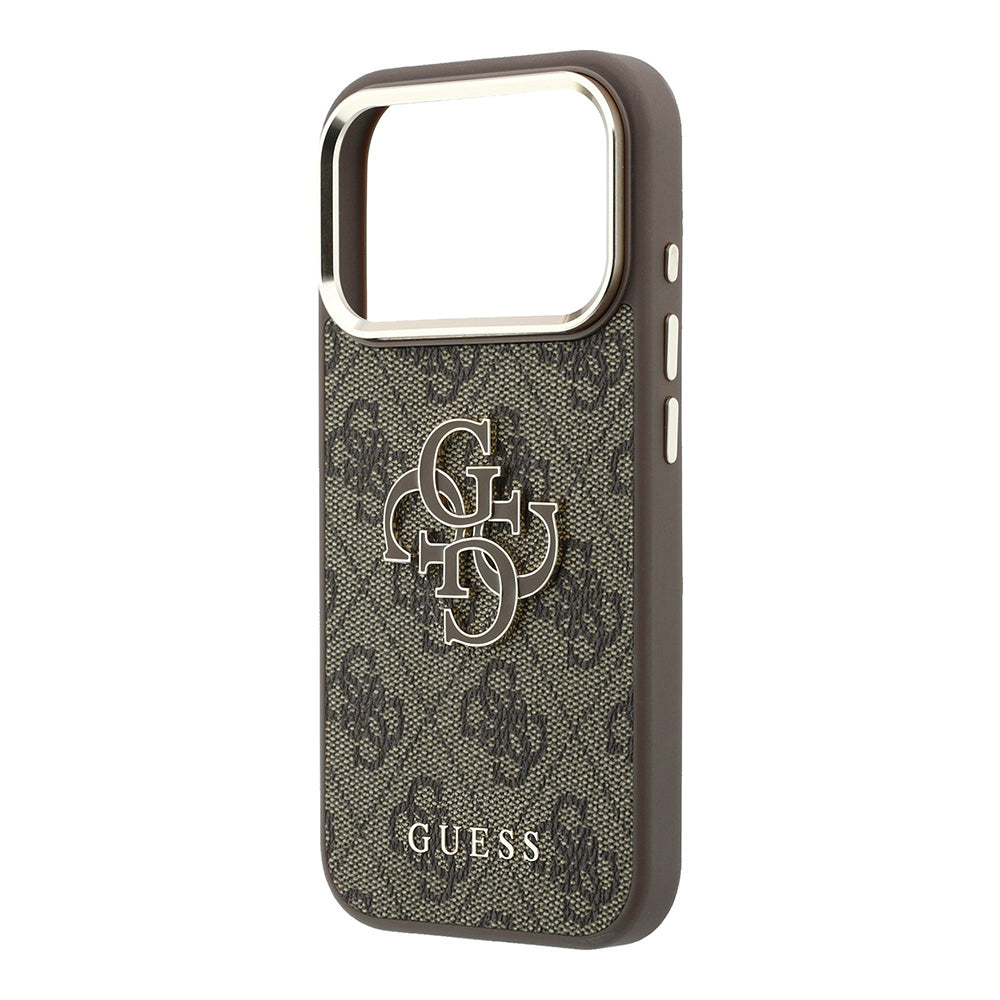 Husa pentru Apple iPhone 18 Pro / 17 Pro, Guess, 4G Big Resin Logo, Maro