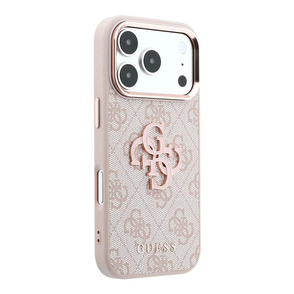 Husa pentru Apple iPhone 18 Pro / 17 Pro, Guess, 4G Big Resin Logo, Roz