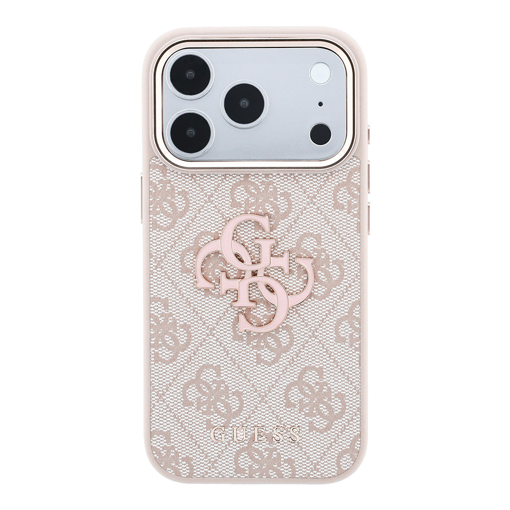 Husa pentru Apple iPhone 18 Pro / 17 Pro, Guess, 4G Big Resin Logo, Roz