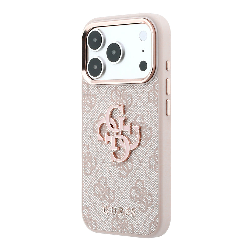 Husa pentru Apple iPhone 18 Pro / 17 Pro, Guess, 4G Big Resin Logo, Roz