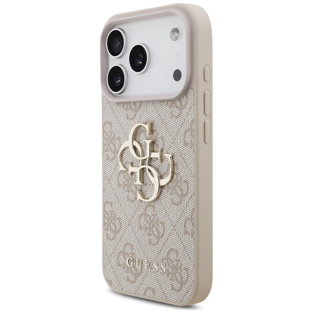 Husa pentru Apple iPhone 18 Pro / 17 Pro, Guess, 4G Classic Logo with Strap, Roz