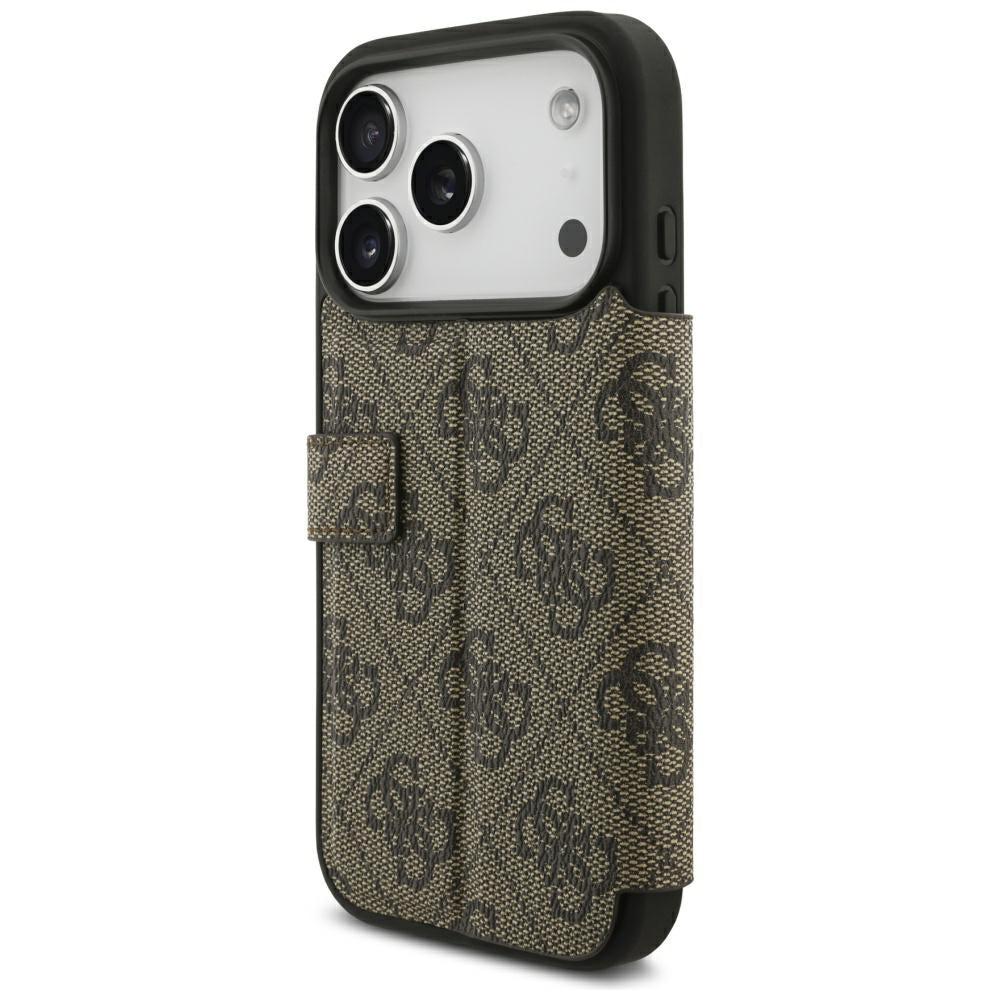 Husa pentru Apple iPhone 18 Pro / 17 Pro, Guess, 4G Metal Logo, Maro