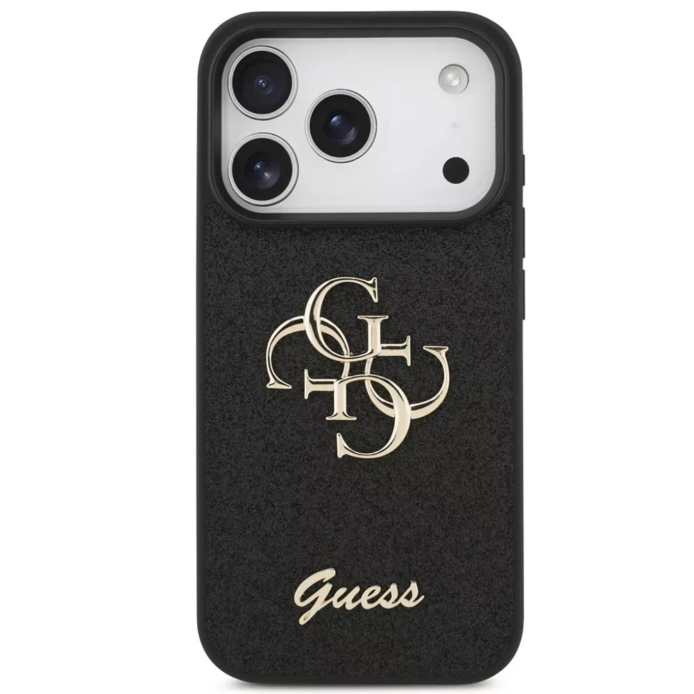 Husa pentru Apple iPhone 18 Pro / 17 Pro, Guess, Fixed Glitter Big 4G, Neagra