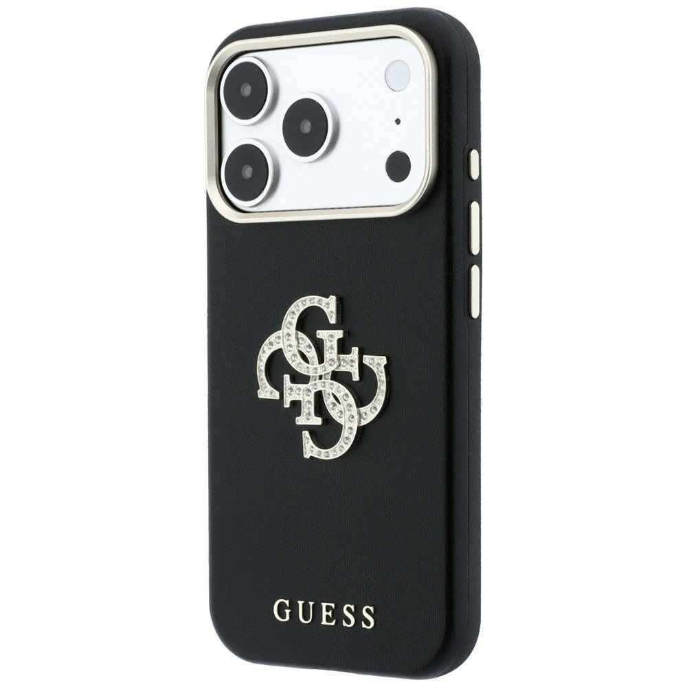 Husa pentru Apple iPhone 18 Pro / 17 Pro, Guess, Smooth Big Strass Logo, Neagra