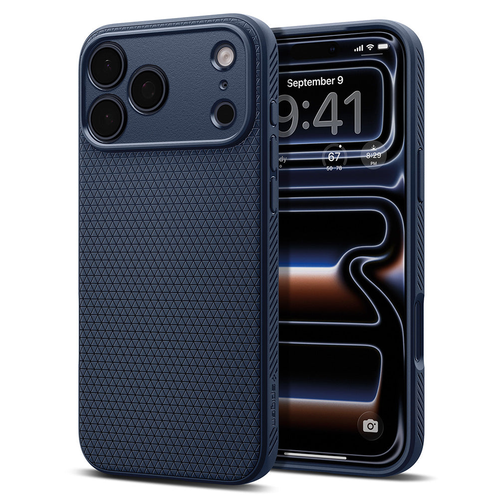 Husa pentru Apple iPhone 18 Pro / 17 Pro, Spigen, Liquid Air, Bleumarin ACS12150