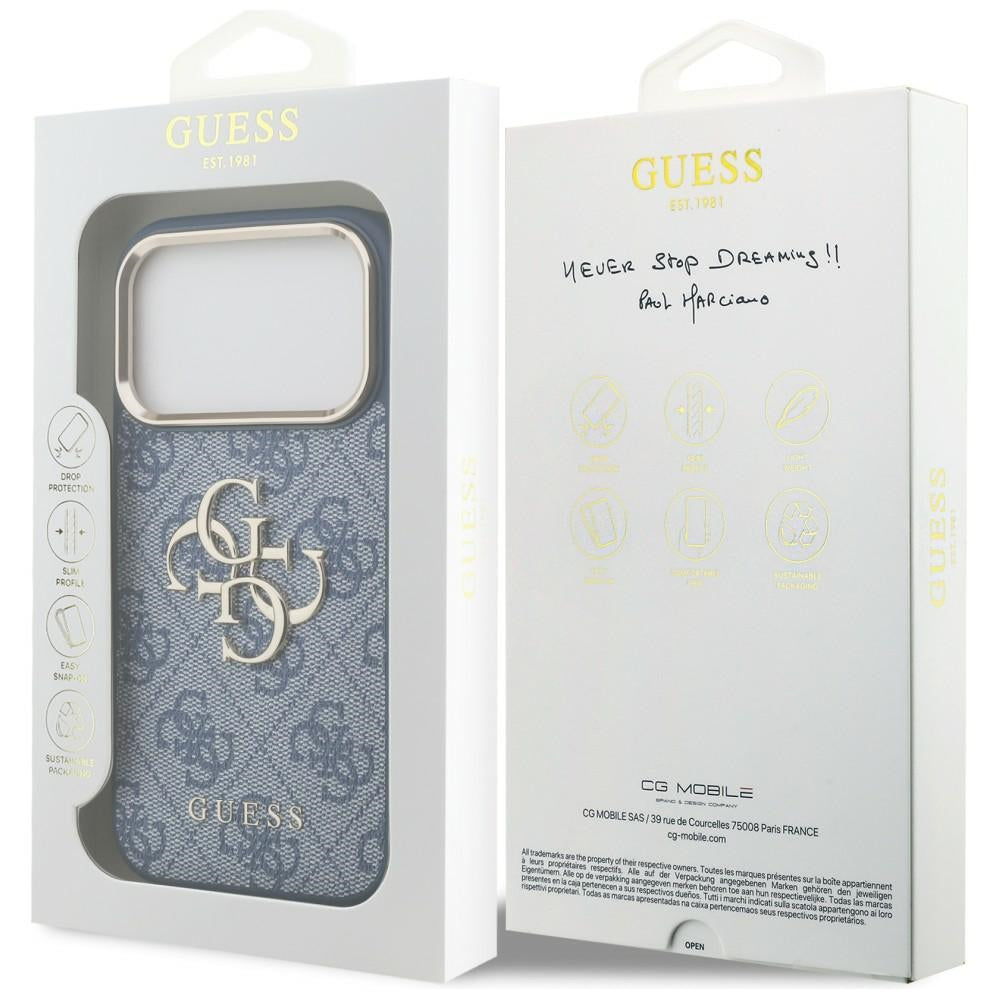 Husa pentru Apple iPhone 18 Pro Max / 17 Pro Max, Guess, 4G Big Classic Logo, Albastra