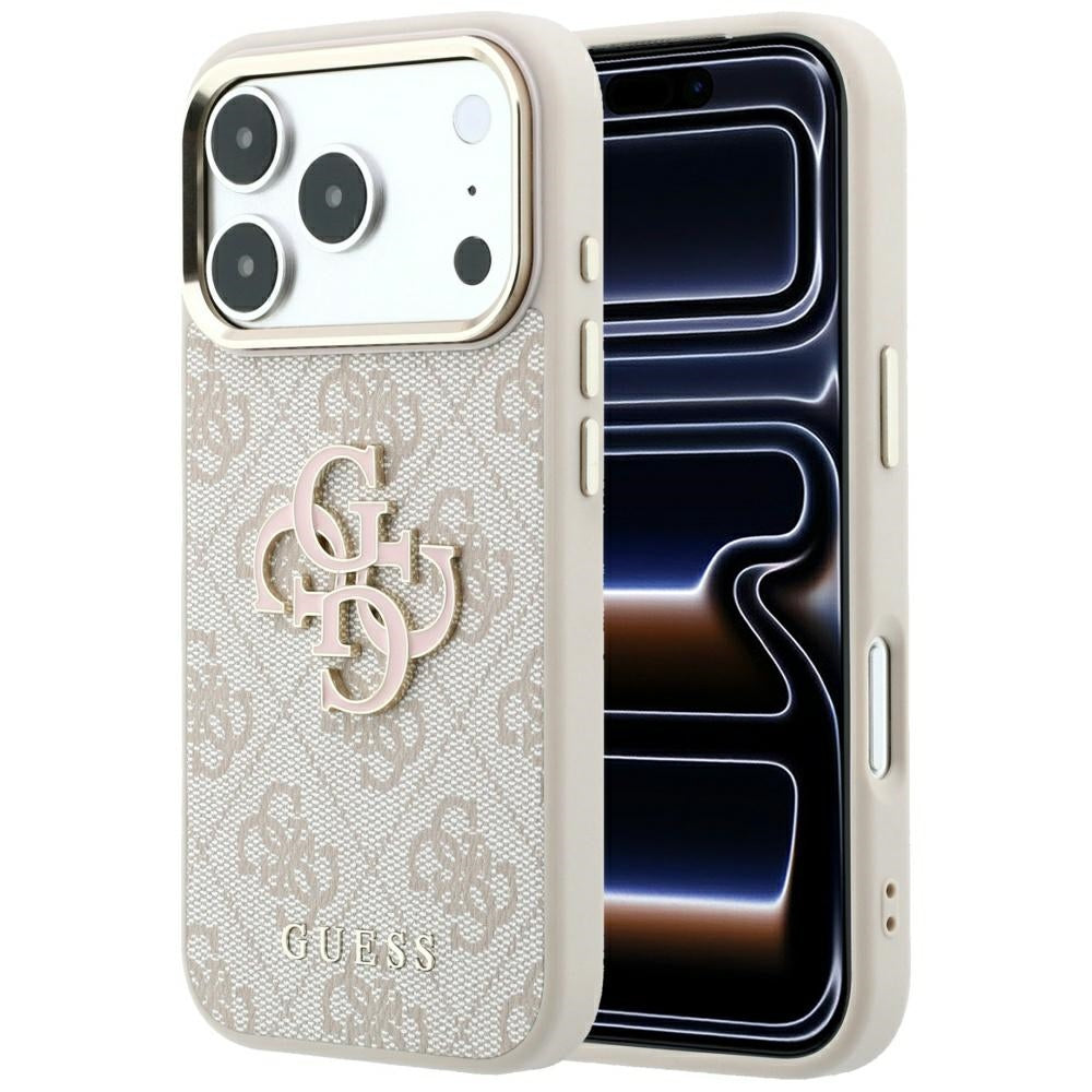 Husa pentru Apple iPhone 18 Pro Max / 17 Pro Max, Guess, 4G Big Resin Logo, Roz