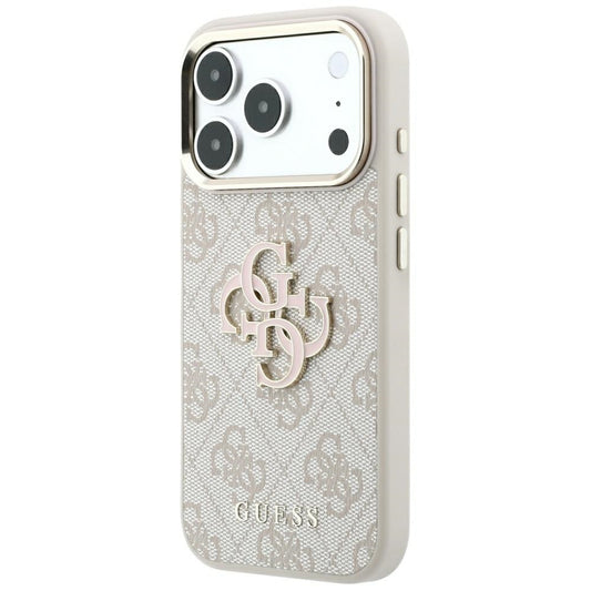 Husa pentru Apple iPhone 18 Pro Max / 17 Pro Max, Guess, 4G Big Resin Logo, Roz