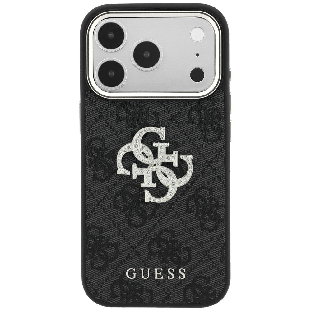 Husa pentru Apple iPhone 18 Pro Max / 17 Pro Max, Guess, 4G Big Strass Logo, Neagra