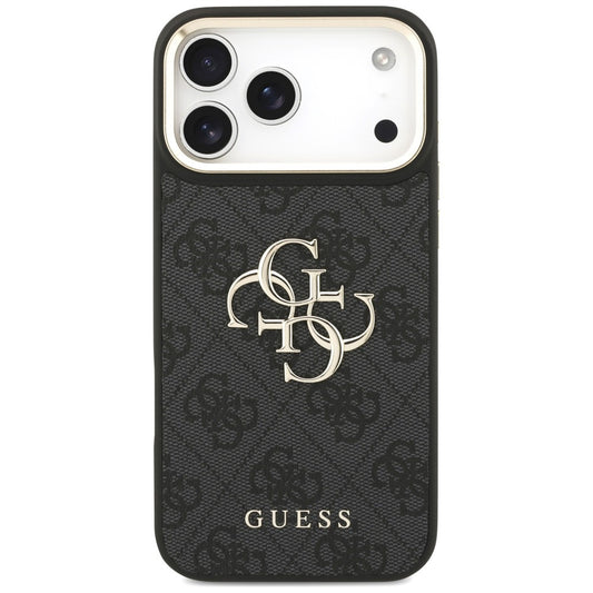 Husa pentru Apple iPhone 18 Pro Max / 17 Pro Max, Guess, Big 4G Classic Logo & Big Strap Metal Buttons, Neagra