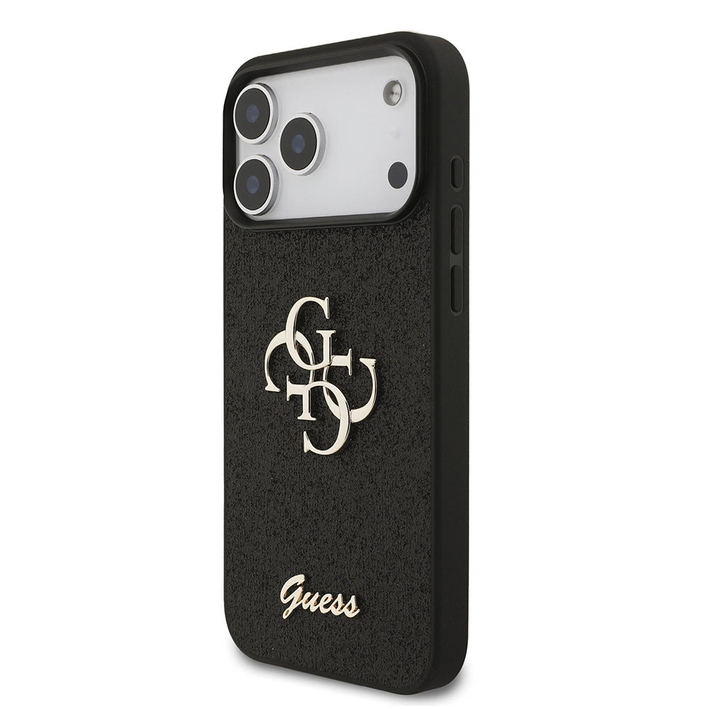 Husa pentru Apple iPhone 18 Pro Max / 17 Pro Max, Guess, Fixed Glitter Big 4G, Neagra