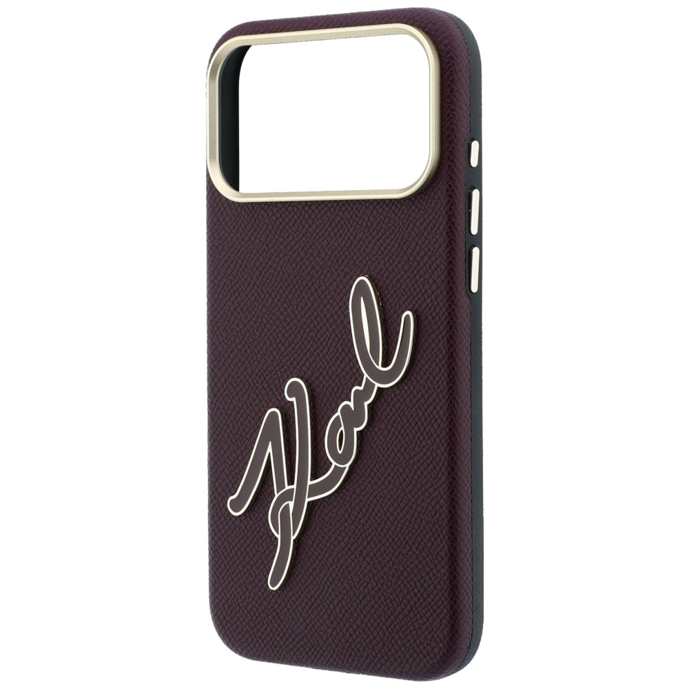 Husa pentru Apple iPhone 18 Pro Max / 17 Pro Max, Karl Lagerfeld, Smooth Big Resin Signature Logo, Visinie