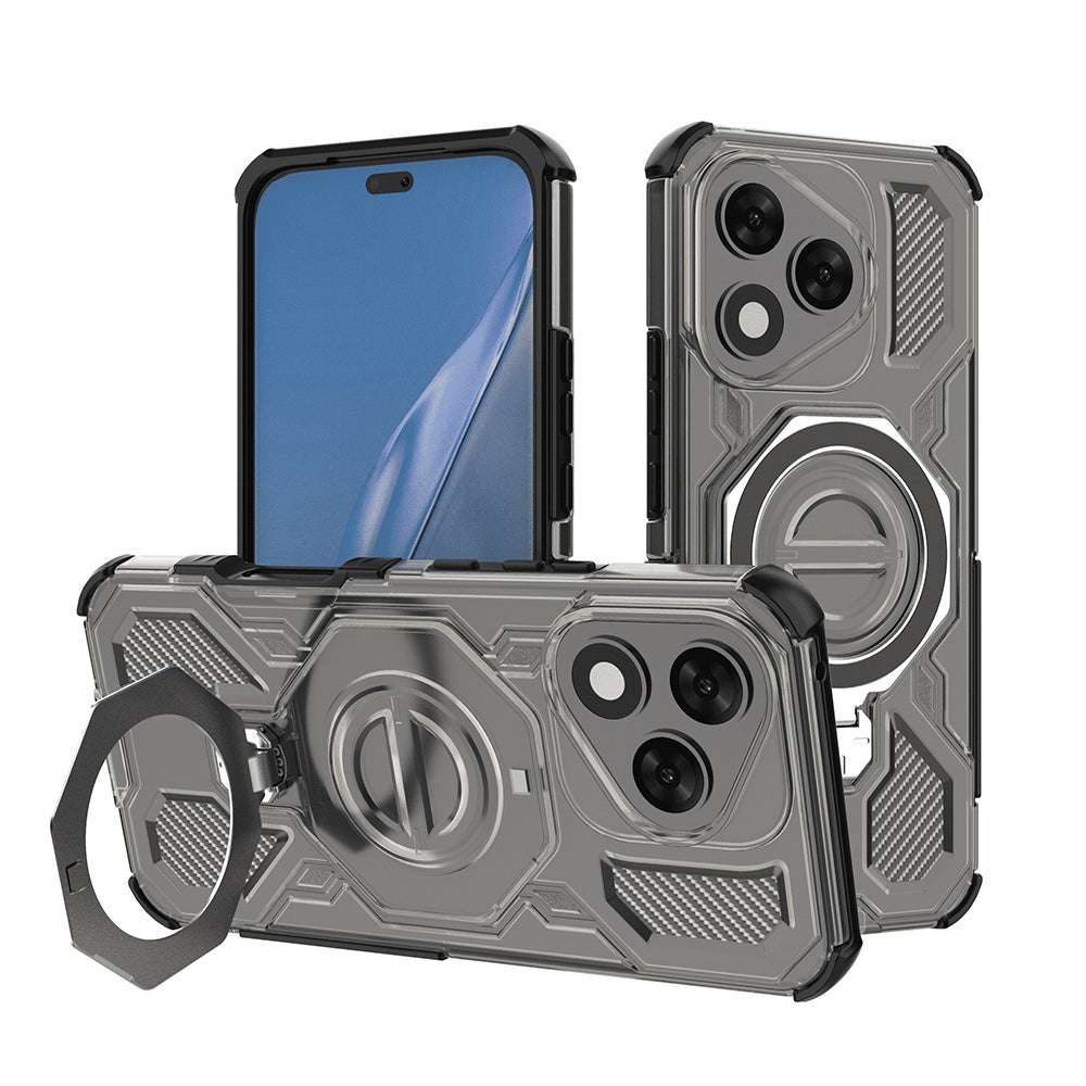 Husa pentru Honor 400 Lite, Techsuit, Carbon Shield Pro, Fumurie