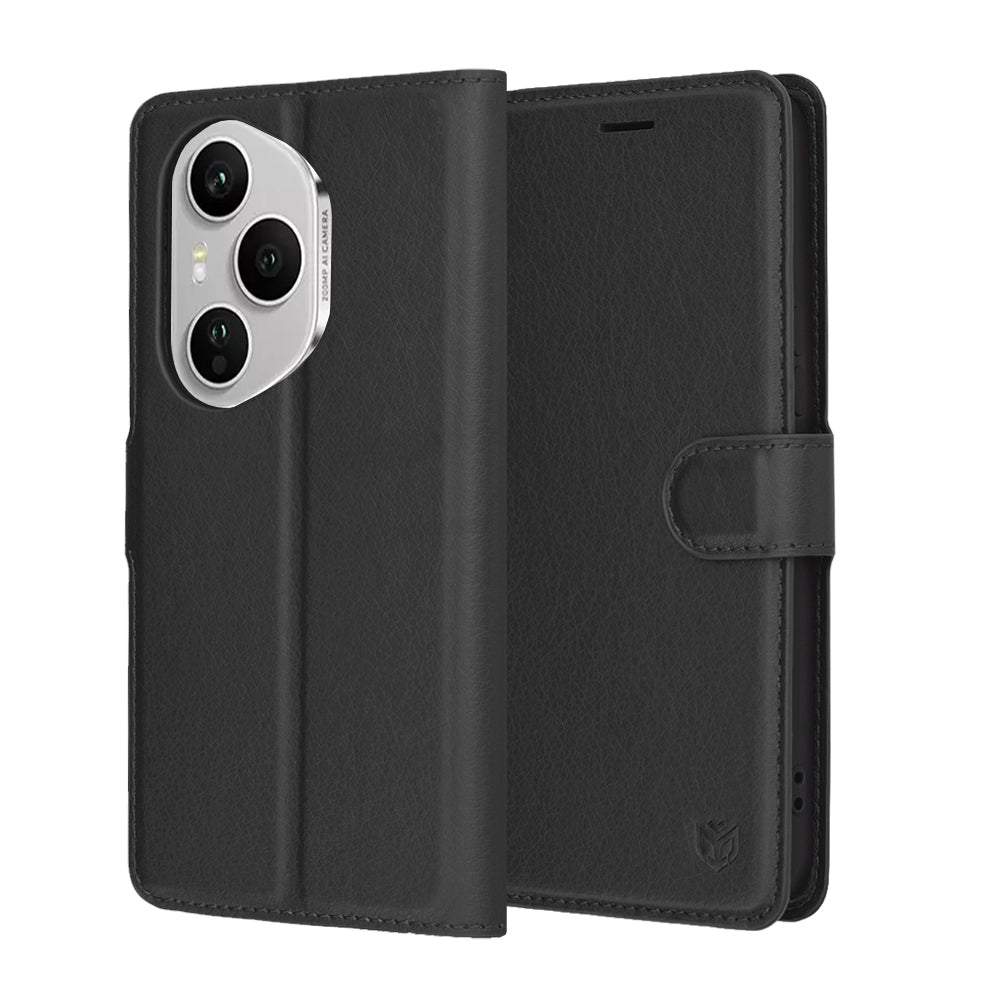 Husa pentru Honor 400 Pro, Techsuit, Leather Folio, Neagra