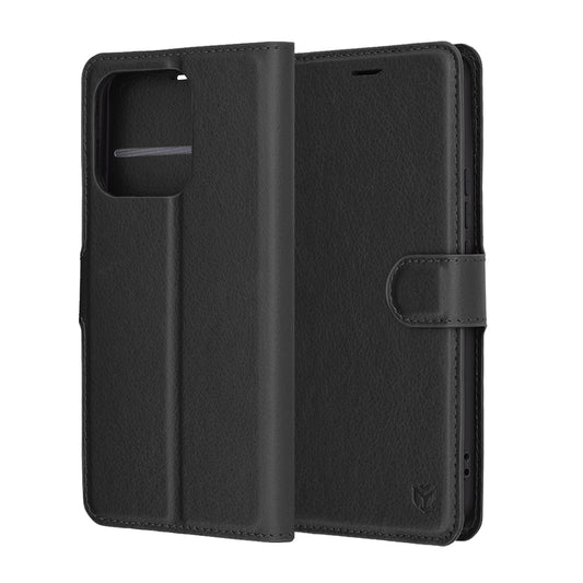Husa pentru Honor X8c, Techsuit, Leather Folio, Neagra