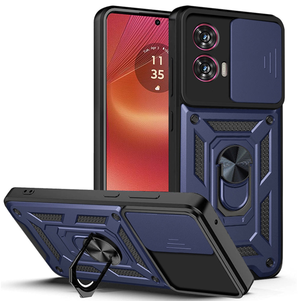 Husa pentru Motorola Edge 50 Fusion, Techsuit, CamShield, Albastra